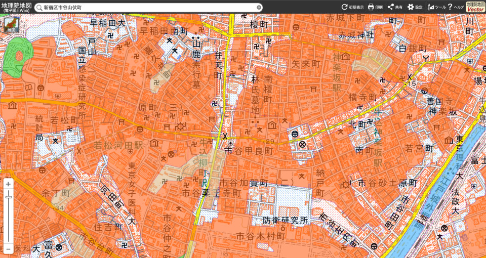 新宿区市谷山伏町の地質
